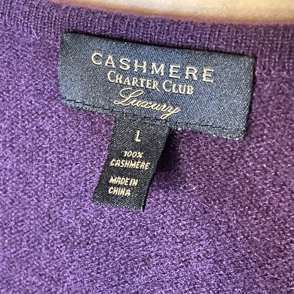 Purple V-Neck Women's Sweater - Picture 3 of 5